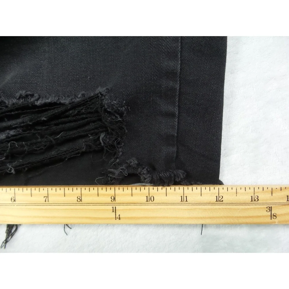 Judy Blue Jean Shorts Womens Size 2XL Black Denim Frayed Hem Hight Rise Stretch